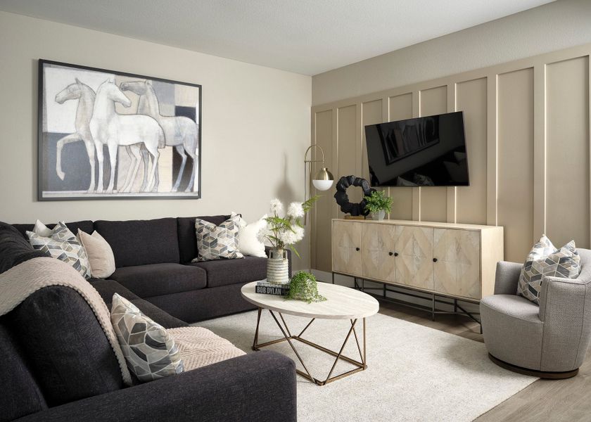 Furnished interior in a model home at Erie Highlands in Erie (Image 3).
