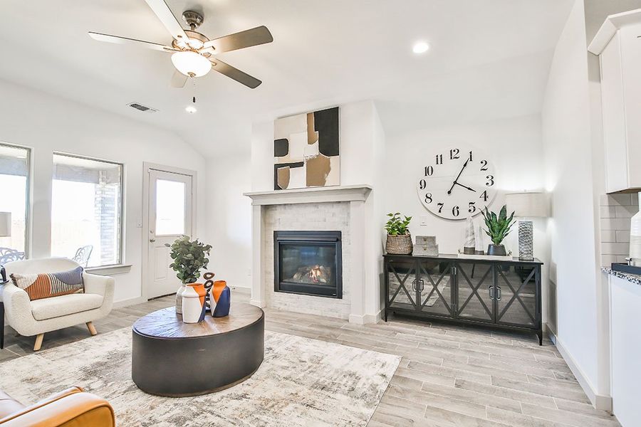 Furnished interior in a model home at Abbey Glen in Lubbock (Image 3). Furnished interior in a model home at Abbey Glen in Lubbock (Image 3).