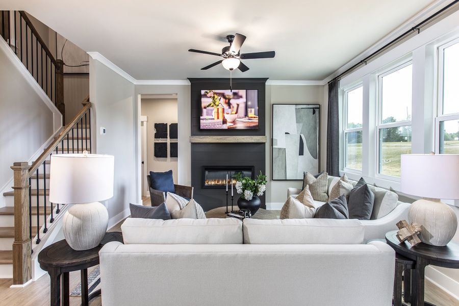 Furnished interior in a model home at Easton Walk in Lawrenceville (Image 4). Furnished interior in a model home at Easton Walk in Lawrenceville (Image 4).