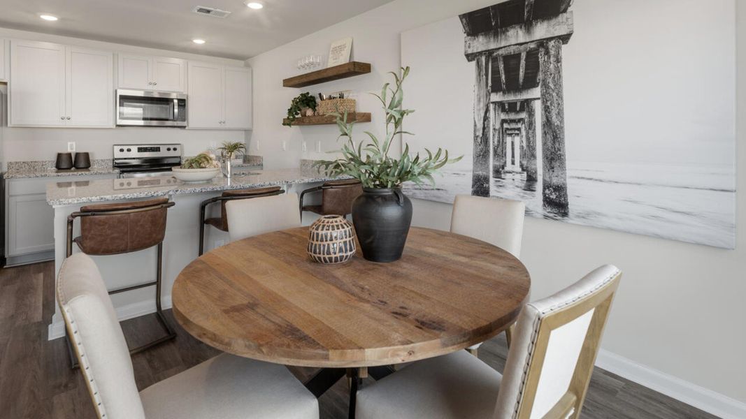 Furnished interior in a model home at Grayson Park Townhomes in Leland (Image 29).