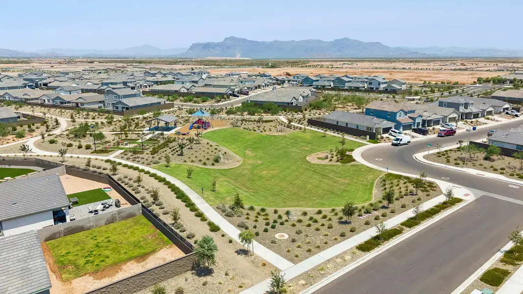 Aerial view of the Radiance at Superstition Vistas community in Apache Junction, AZ, showing layout and nearby surroundings (Image 16).
