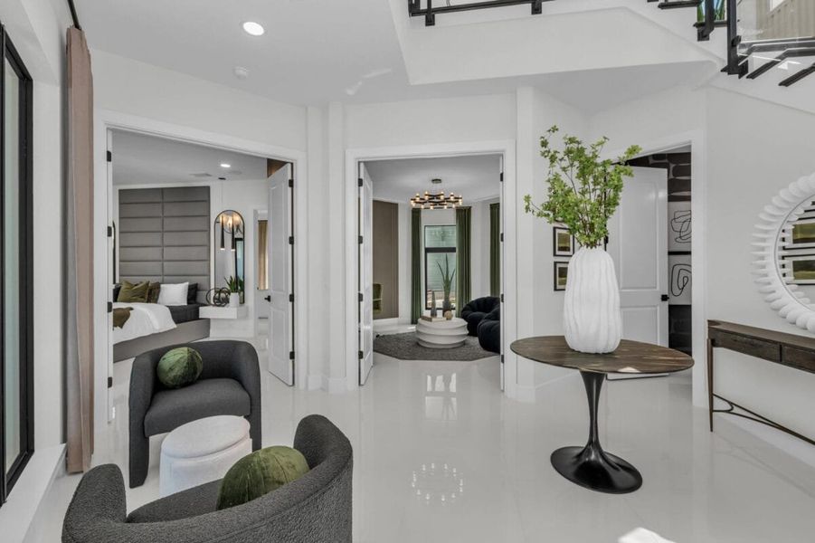 Furnished interior in a model home at Aqua in Bradenton (Image 213).