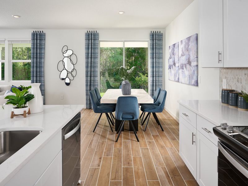 Dining area of the Orchid modeled at Colbert Landings.