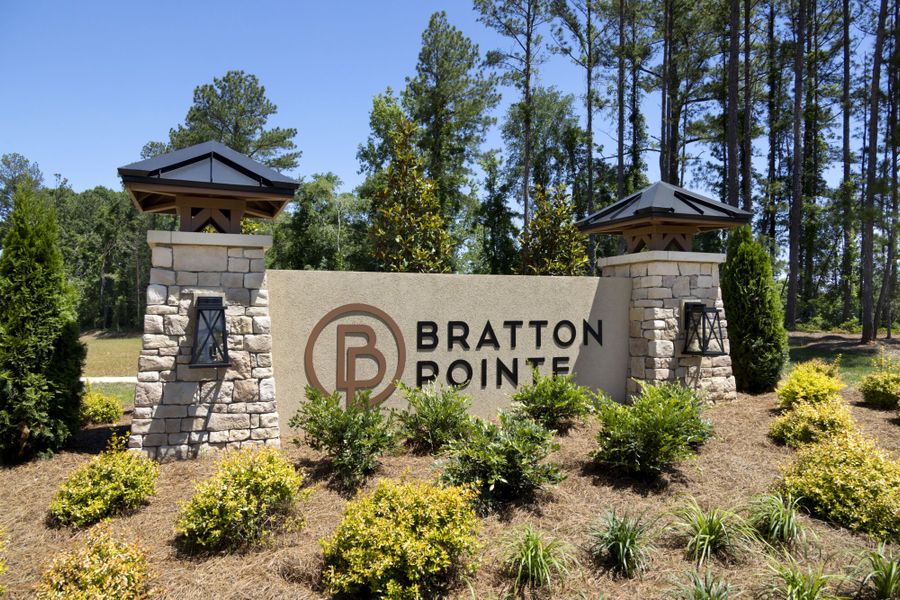 Entrance to the Bratton Pointe community in Rock Hill, SC, featuring signage and landscaping (Image 1). Entrance to the Bratton Pointe community in Rock Hill, SC, featuring signage and landscaping (Image 1).