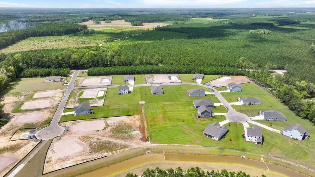 Aerial view of the Berkeley Bay community in Ridgeville, SC, showing layout and nearby surroundings (Image 10).