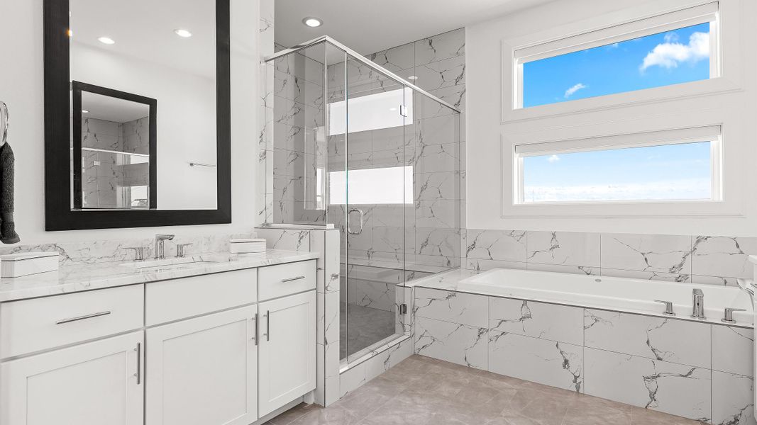 Furnished interior in a model home at Foundry Row in Dallas (Image 18).