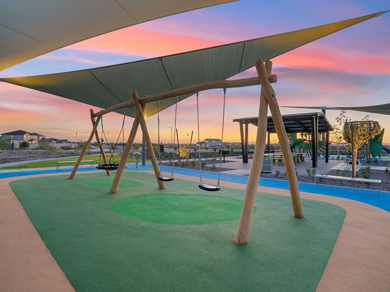 A playground with a slide.