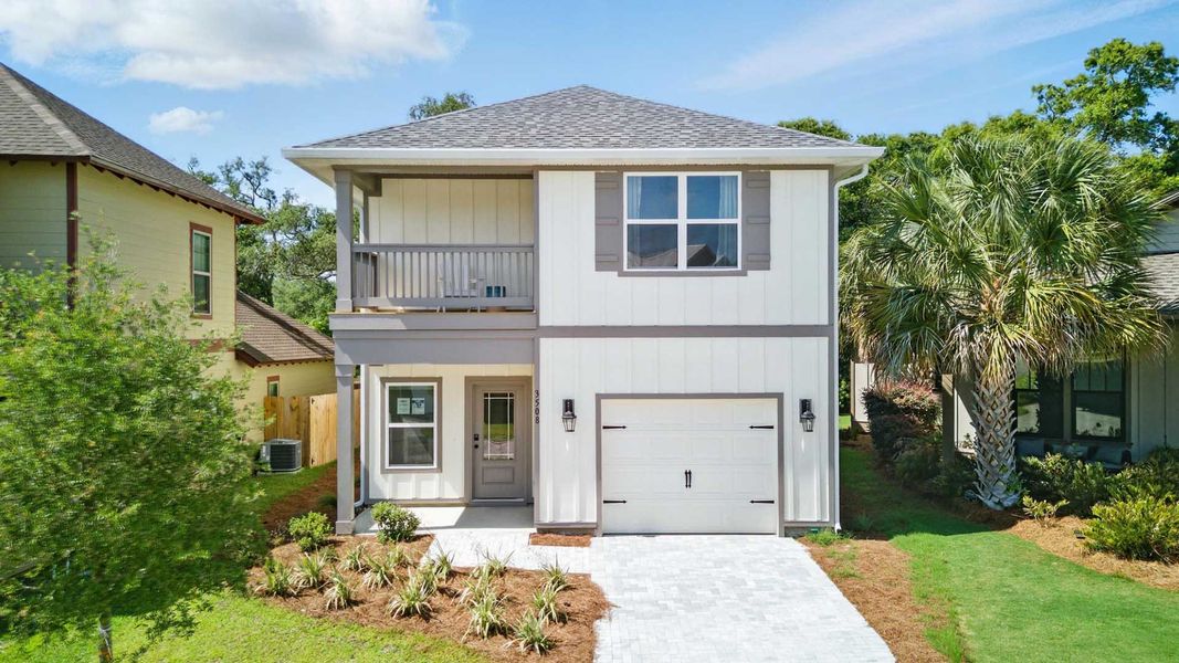 Front exterior of a home in the Sanctuary Beach community, located in Panama City Beach, FL (Image 5).