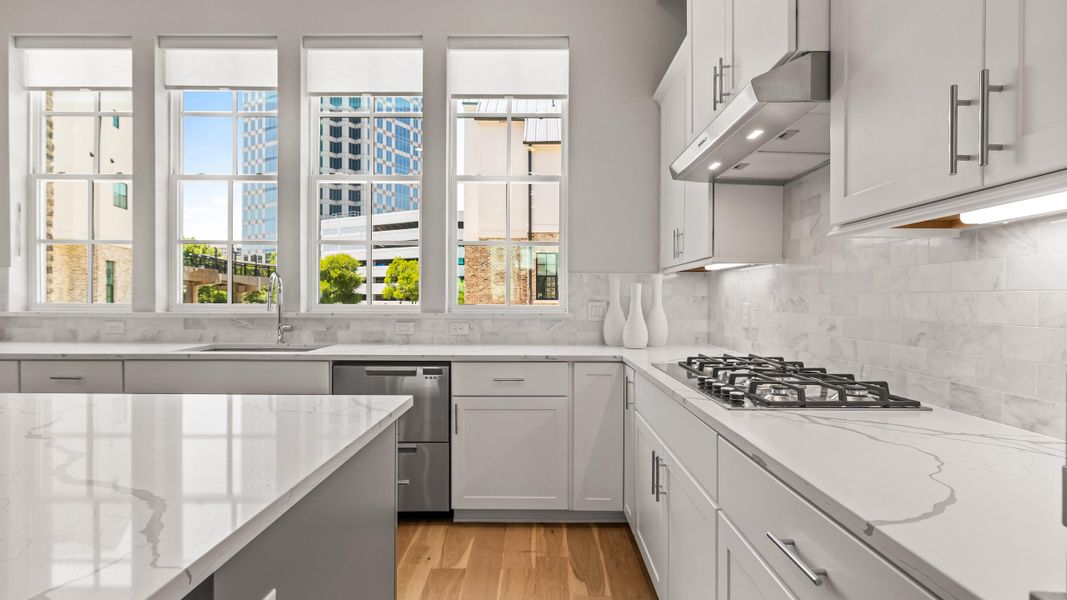 Furnished interior in a model home at Las Colinas Station in Irving (Image 12).