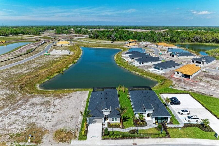 Aerial view of the The Willows community in Parrish, FL, showing layout and nearby surroundings (Image 13). Aerial view of the The Willows community in Parrish, FL, showing layout and nearby surroundings (Image 13).