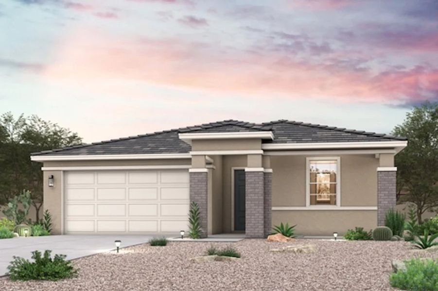 Front exterior of a home in the The Foothills Collection at Rancho Vista community, located in Sun City, AZ (Image 26).