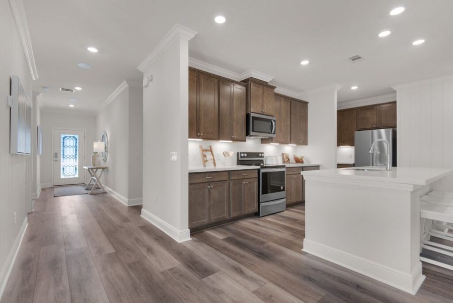 Furnished interior in a model home at Airway Oaks in Lynn Haven (Image 3). Furnished interior in a model home at Airway Oaks in Lynn Haven (Image 3).