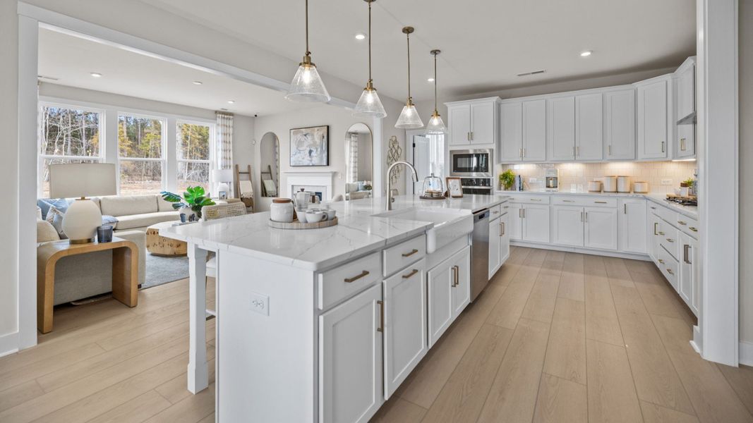 The Stonefield Home Plan in Michaux Garden by DRB Homes in Belmont, NC.- kitchen