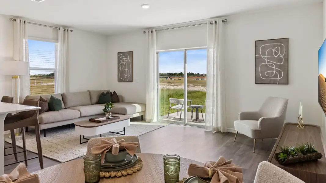 Furnished interior in a model home at Hawthorne Ranch Townhomes in Lakeland (Image 15). Furnished interior in a model home at Hawthorne Ranch Townhomes in Lakeland (Image 15).
