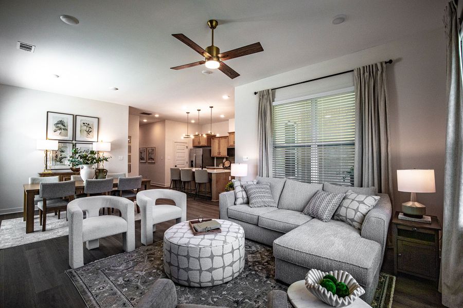 Furnished interior in a model home at Amherst in Cordova (Image 36).