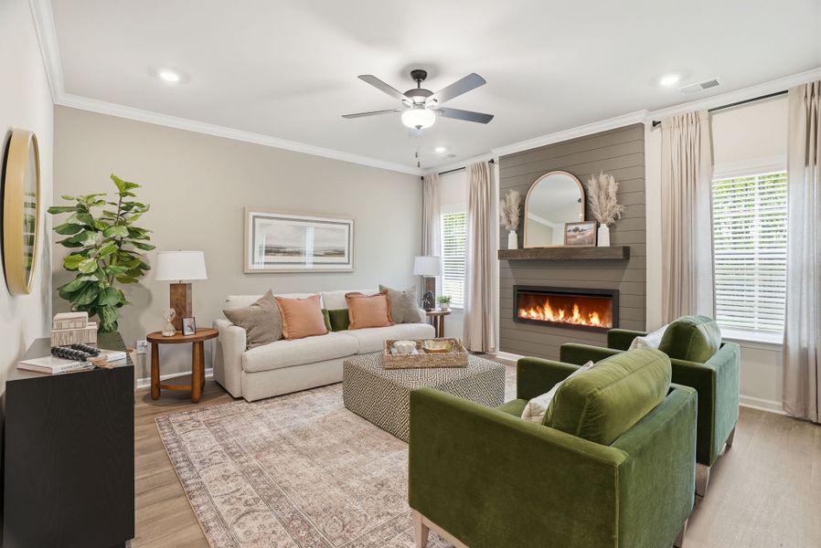 Furnished interior in a model home at Broadway Lake in Anderson (Image 33).
