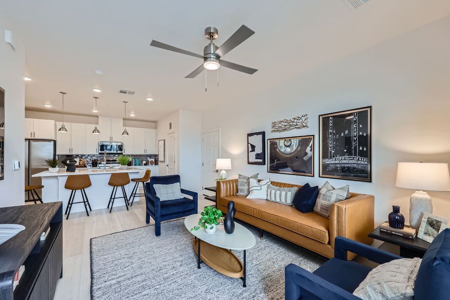 Furnished interior in a model home at The Residences at Victory Ridge in Colorado Springs (Image 6). Furnished interior in a model home at The Residences at Victory Ridge in Colorado Springs (Image 6).