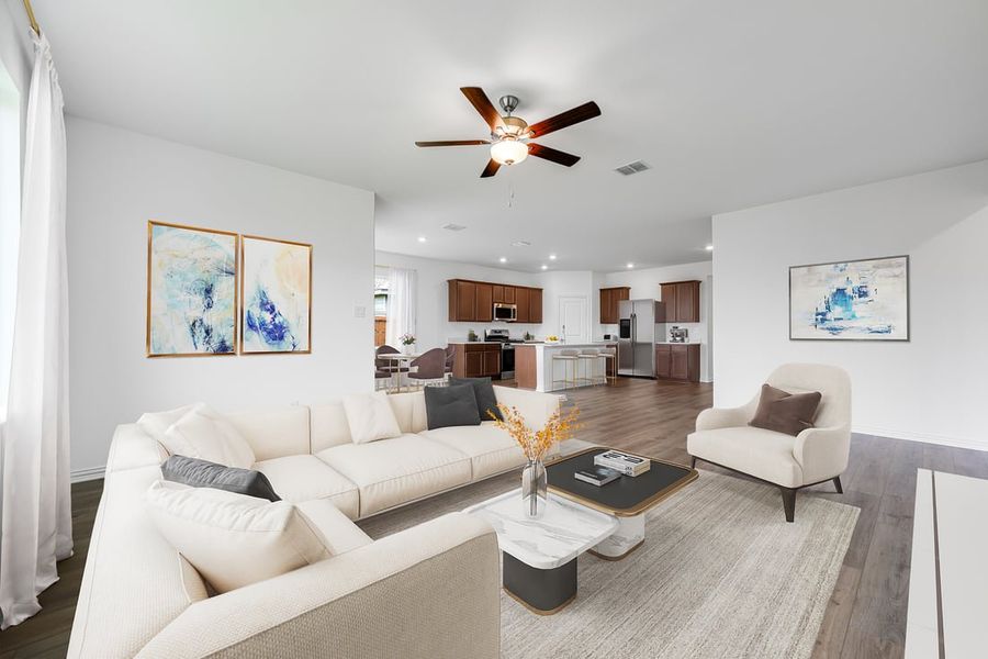 Furnished interior in a model home at River Ridge in Crandall (Image 50).