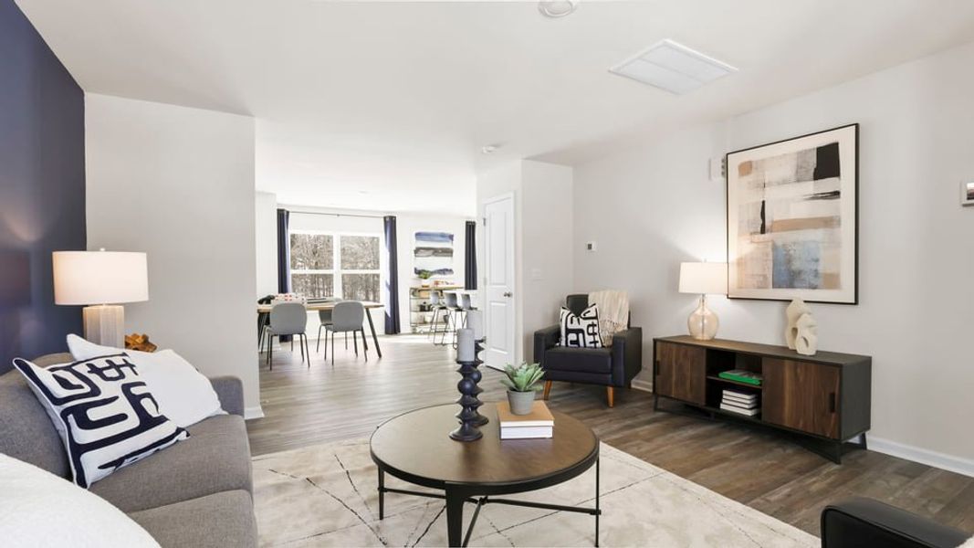 Furnished interior in a model home at Village Grove in Greenville (Image 10).