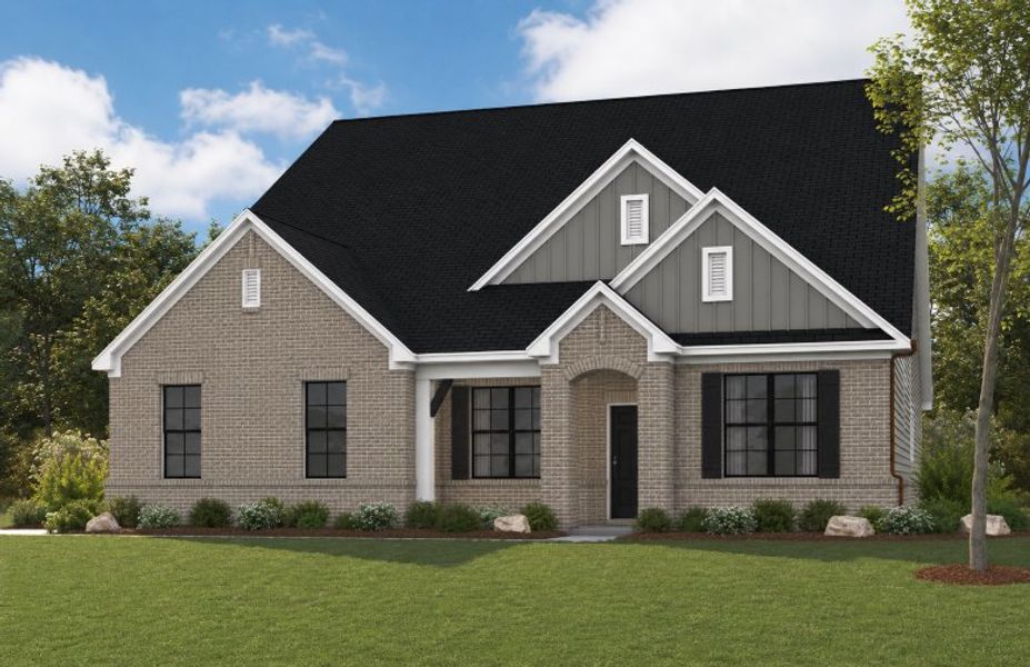 A house with a lawn in front of it. A house with a lawn in front of it.