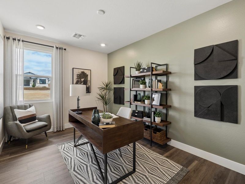 Furnished interior in a model home at South Ranch Western Collection in Prescott (Image 26).
