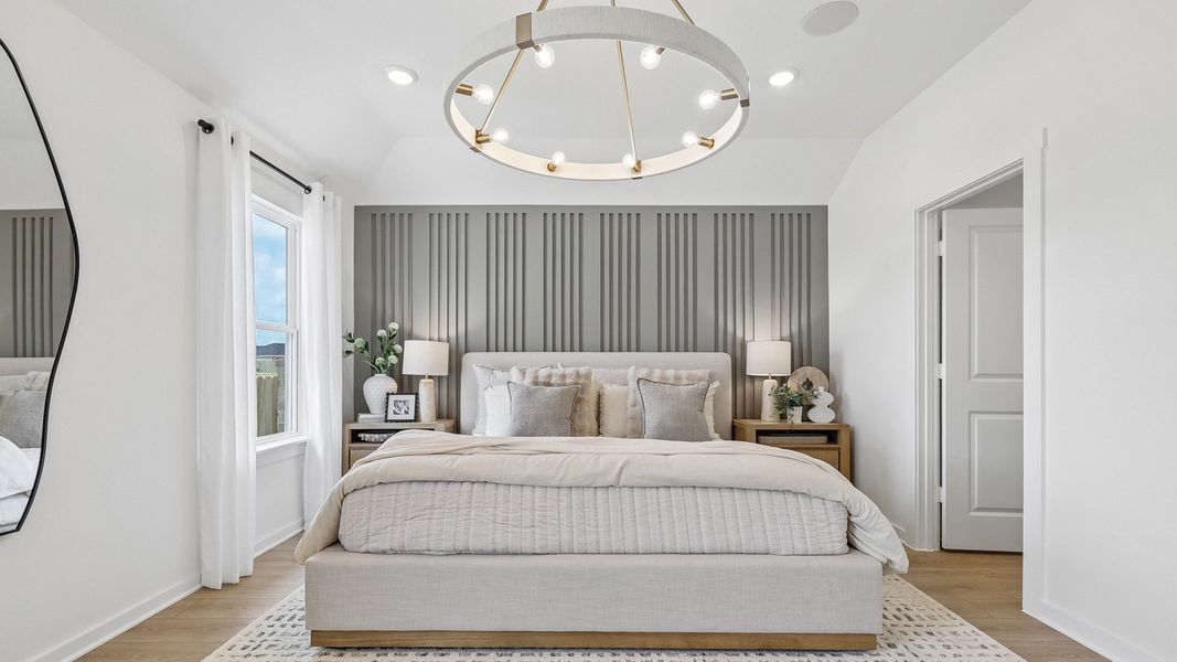 Furnished interior in a model home at Monarch Ranch in Manor (Image 27).