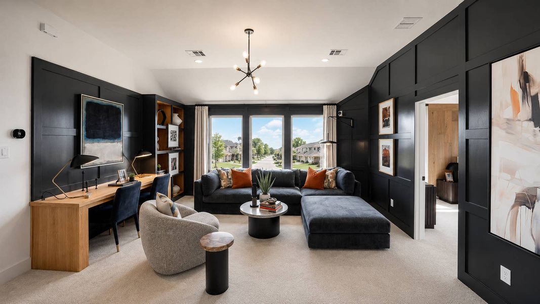 Furnished interior in a model home at Spiritas Ranch in Little Elm (Image 11).