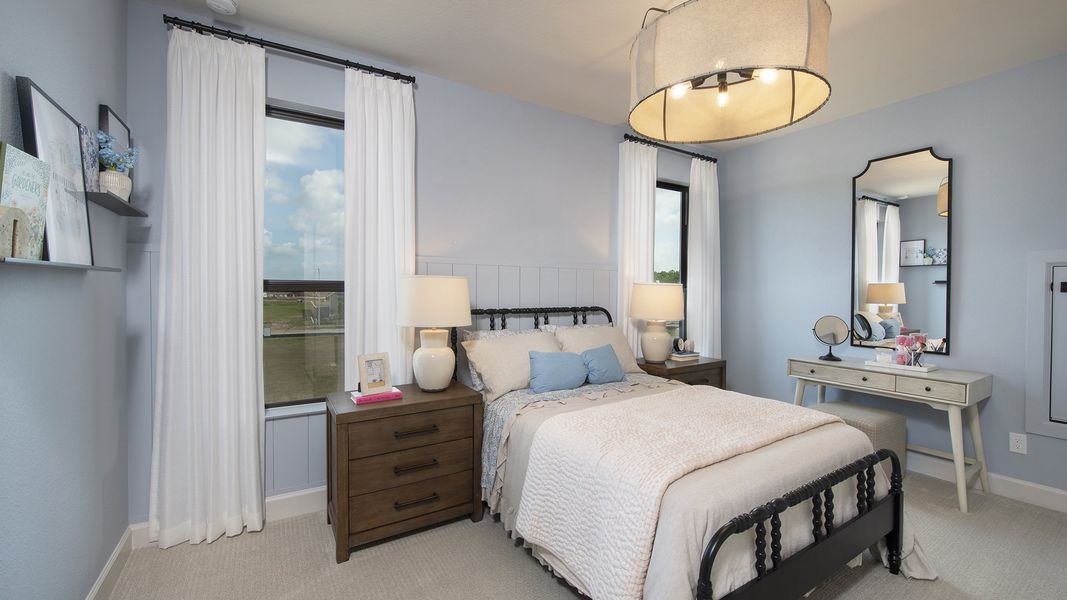 Furnished interior in a model home at Fulshear Lakes 80' in Fulshear (Image 21).