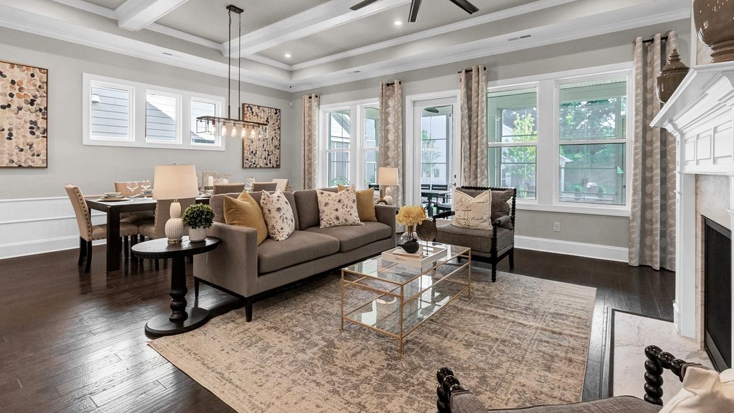 Furnished interior in a model home at Cresswind at Rocky River - OPEN 2026 in Locust (Image 4). Furnished interior in a model home at Cresswind at Rocky River - OPEN 2026 in Locust (Image 4).