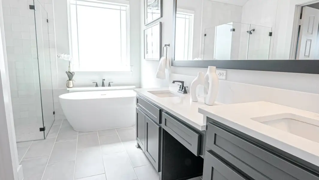 Furnished interior in a model home at Brookfield in Melissa (Image 26). Furnished interior in a model home at Brookfield in Melissa (Image 26).