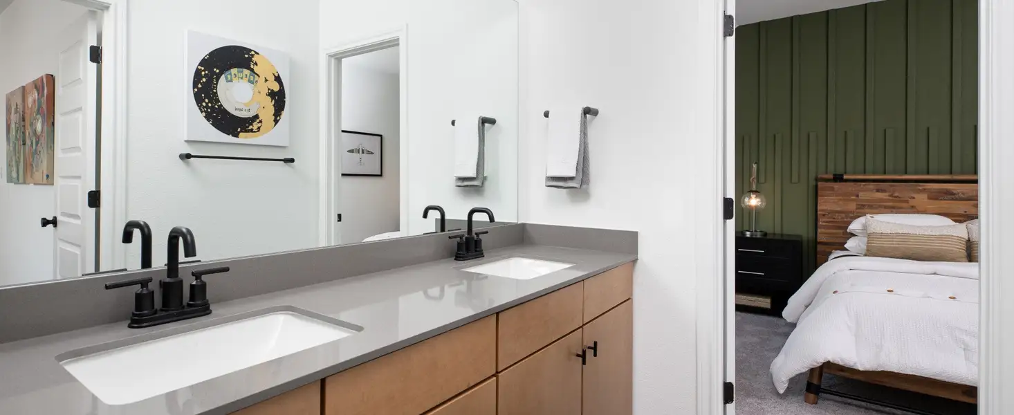 Furnished interior in a model home at The Cottages at La Cima in San Marcos (Image 11).