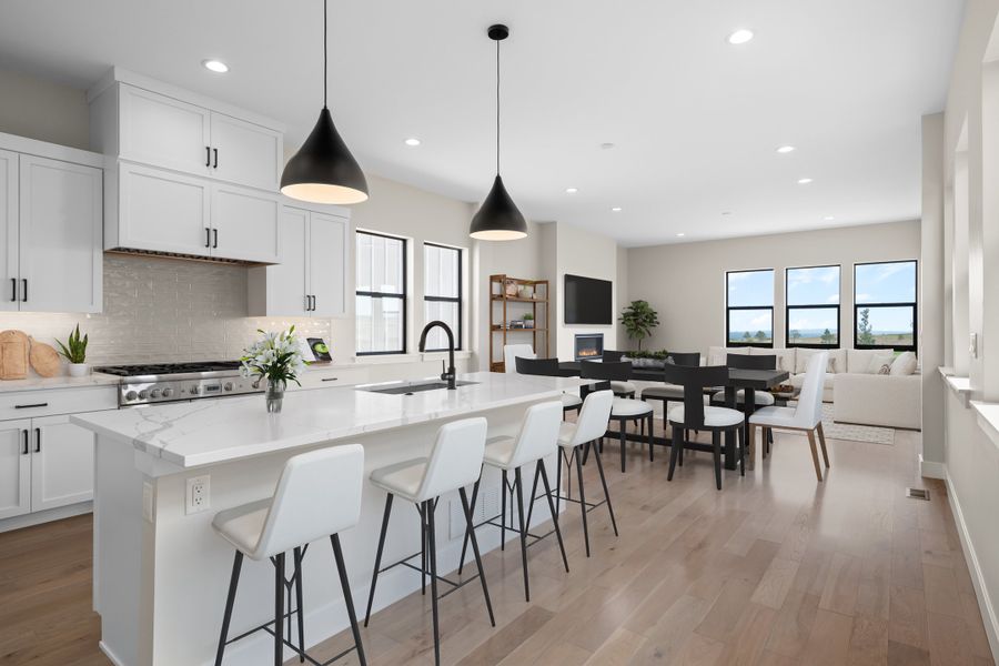 Furnished interior in a model home at The Fairways at RainDance in Windsor (Image 8).
