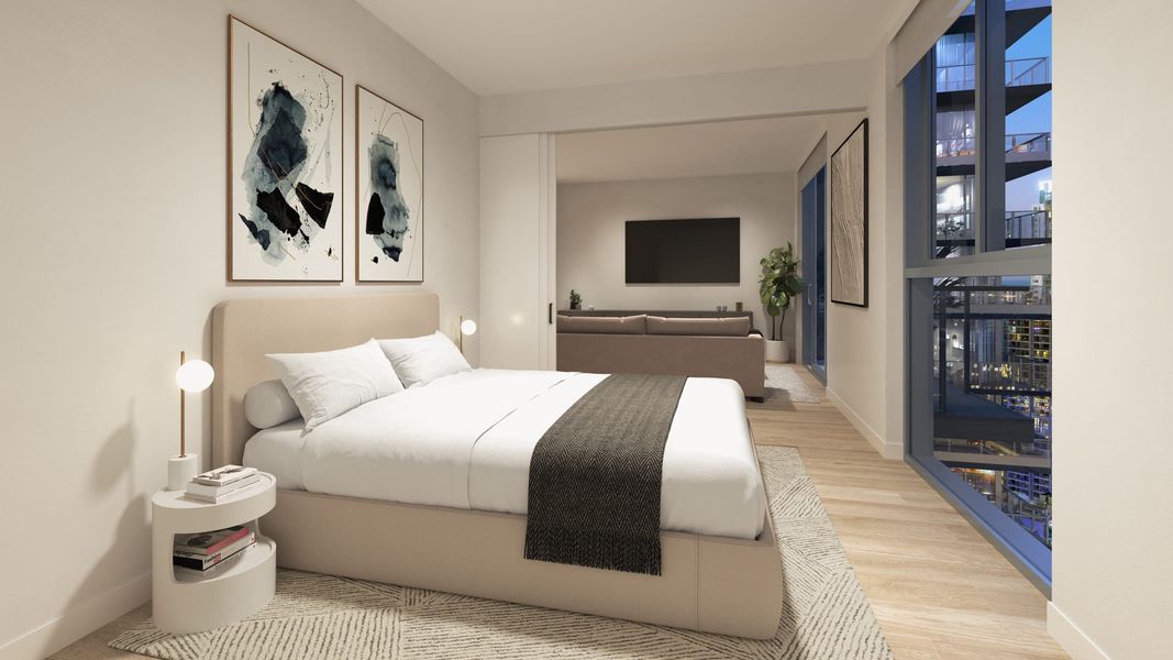 Furnished interior in a model home at 600 Miami Worldcenter in Miami (Image 15).