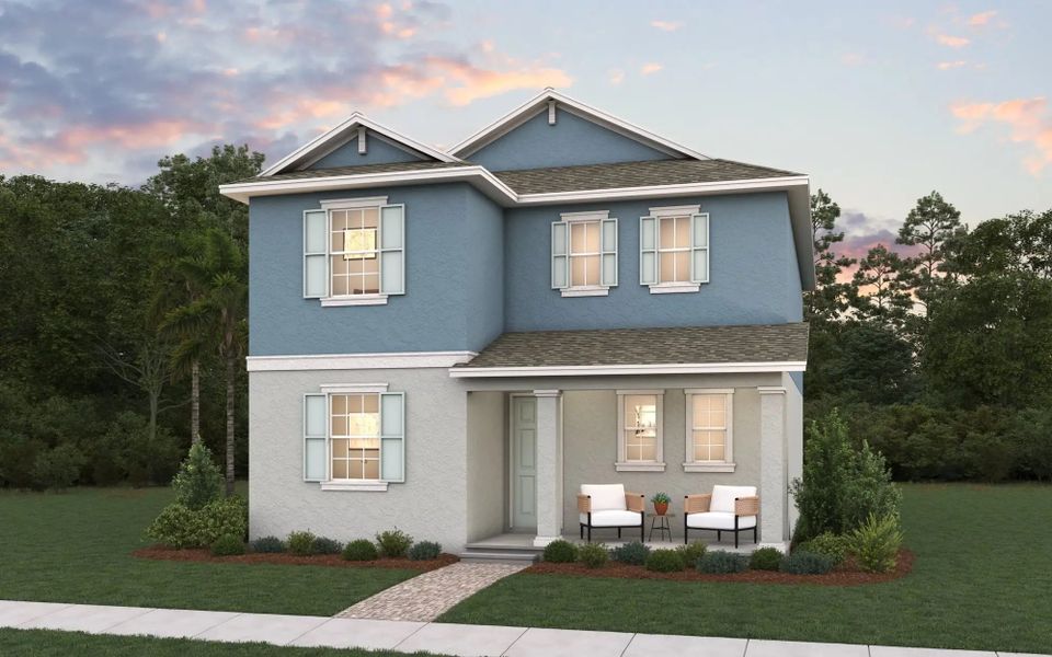 Front exterior of a home in the Hamlin Meadows 40' community, located in Winter Garden, FL (Image 8).