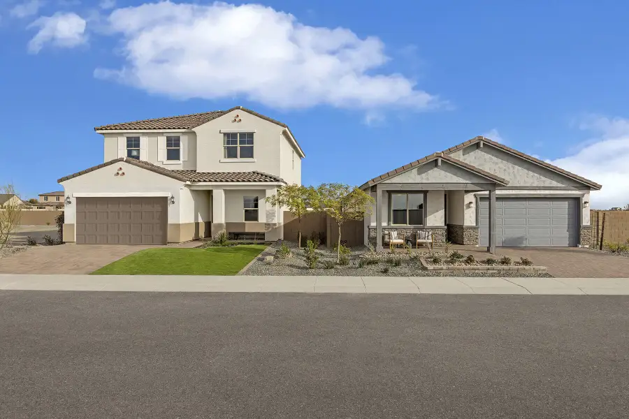 Front exterior of a home in the Soleo community, located in San Tan Valley, AZ (Image 5).