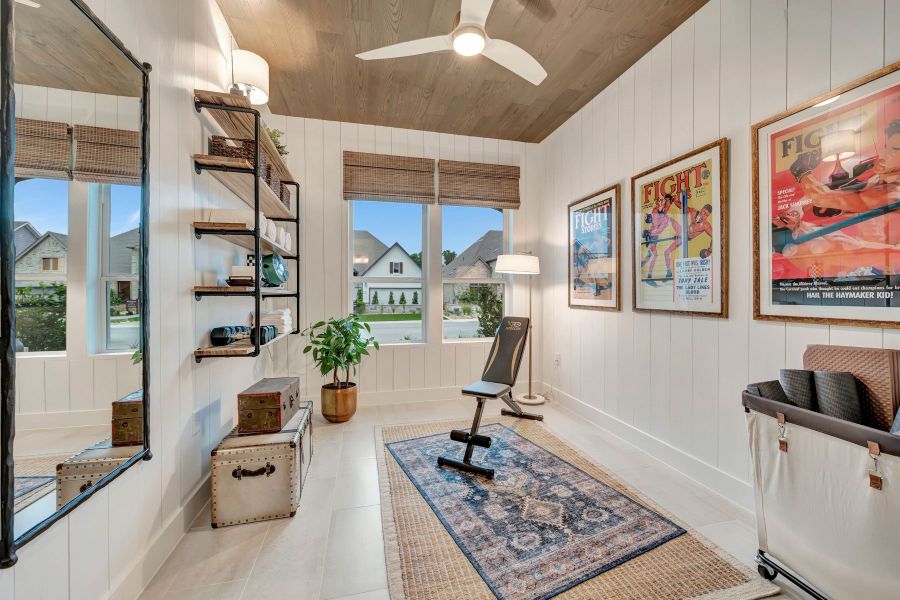 Furnished interior in a model home at Kissing Tree – Summit Series in San Marcos (Image 44).