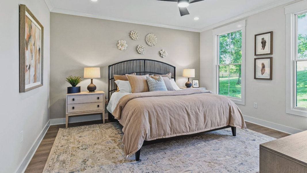 Furnished interior in a model home at The Courtyards on the Greenway in Matthews (Image 6).