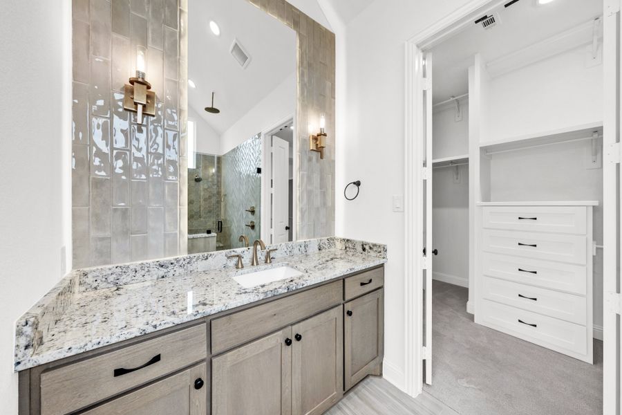 Furnished interior in a model home at Panther Trail in Van Alstyne (Image 27).
