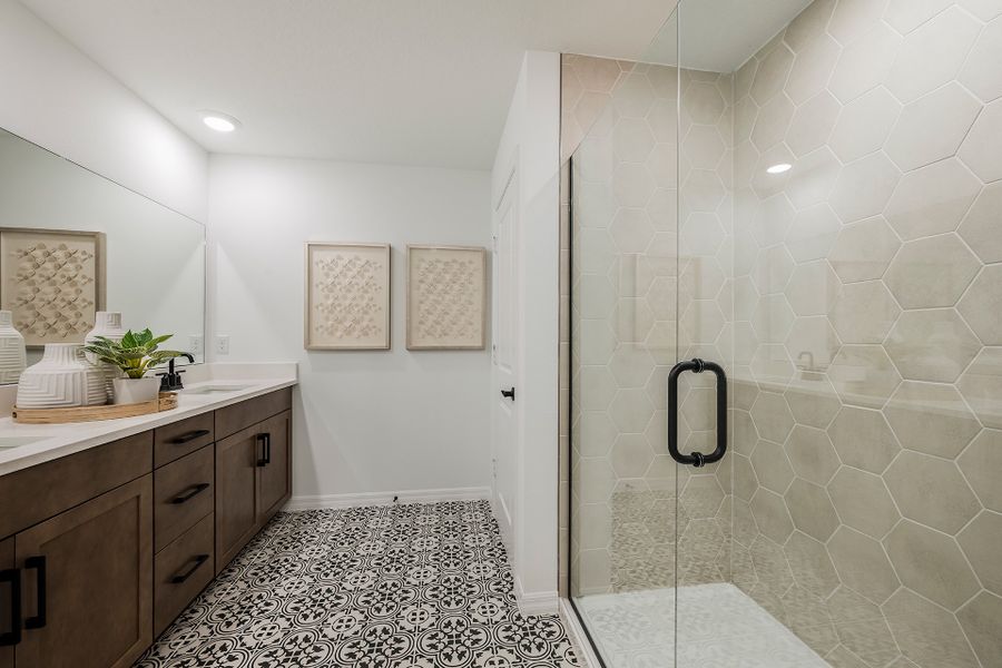 Furnished interior in a model home at Towns at Greenleaf in Oviedo (Image 7).