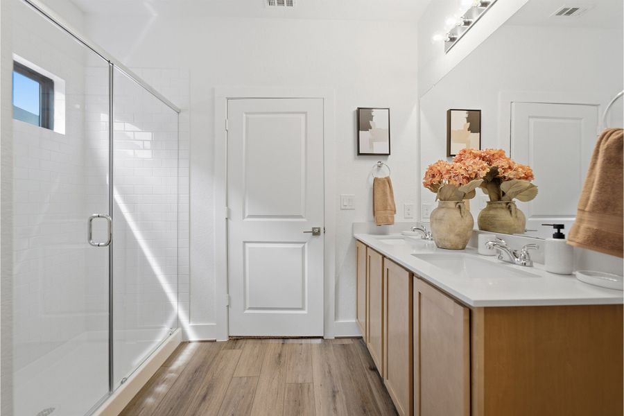 Furnished interior in a model home at Lone Oak in San Antonio (Image 28).
