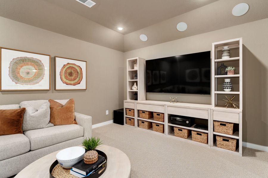 Plan 1687 North Sky 65s Media Room Photo by American Legend Homes