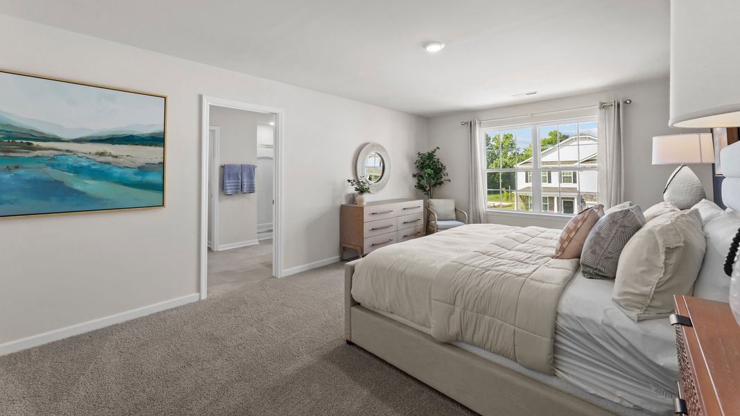 Furnished interior in a model home at Ridgewood Farms in Winterville (Image 26).