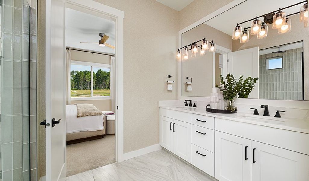 Furnished interior in a model home at Oakwood Estates in Green Cove Springs (Image 10).