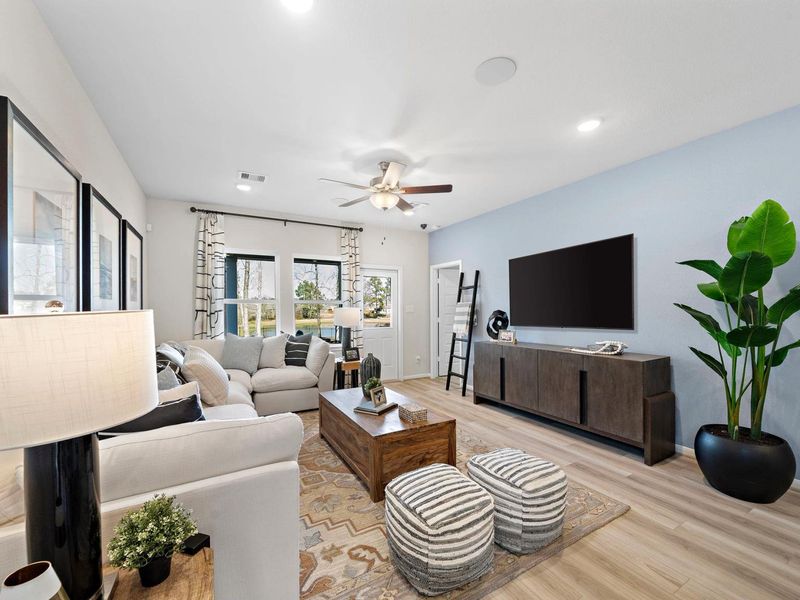 Furnished interior in a model home at Lakes at Black Oak in Magnolia (Image 7).