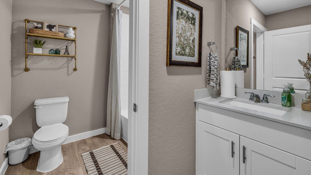 Furnished interior in a model home at Sonoma Oaks in Fredericksburg (Image 10).