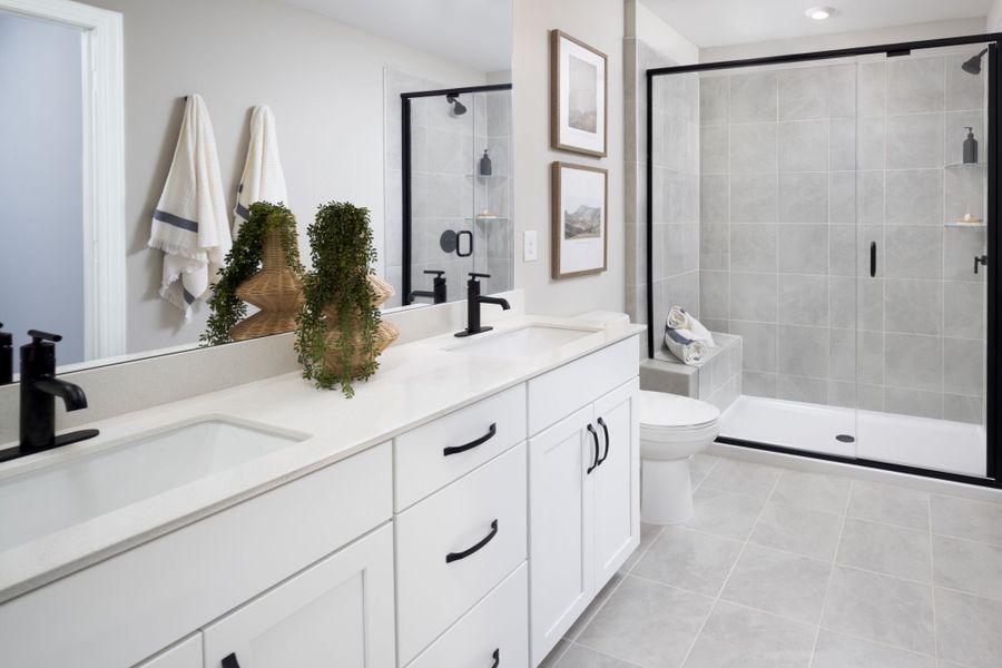 Furnished interior in a model home at The Townes at Wade Ardrey in Charlotte (Image 10).