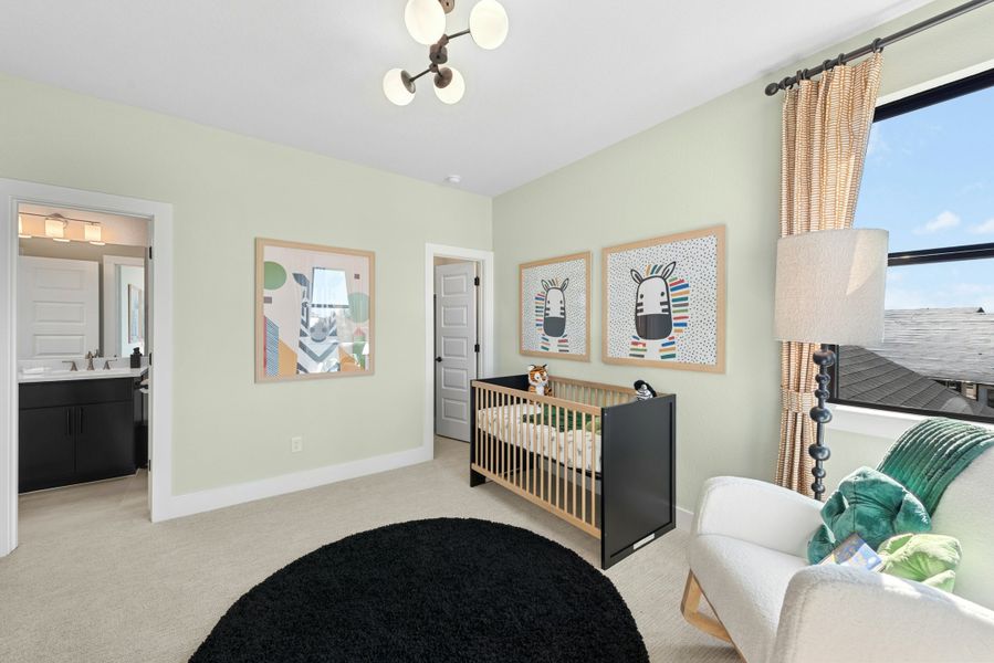 Furnished interior in a model home at Caliterra in Dripping Springs (Image 62).