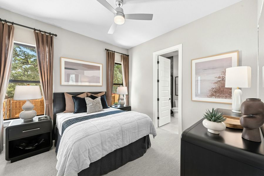 Furnished interior in a model home at Caliterra in Dripping Springs (Image 44).