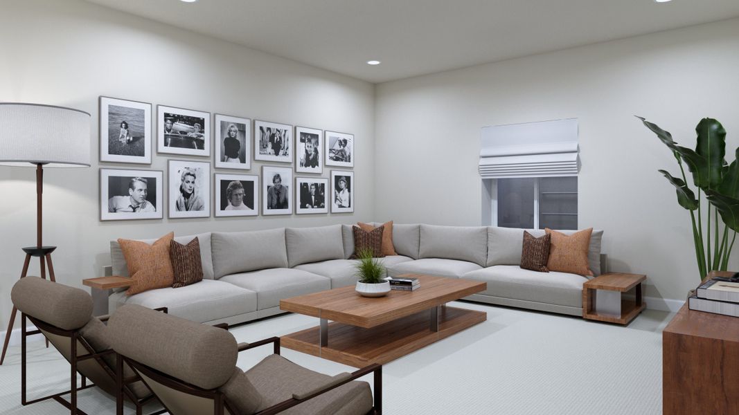 Furnished interior in a model home at The Fairways at RainDance in Windsor (Image 37).