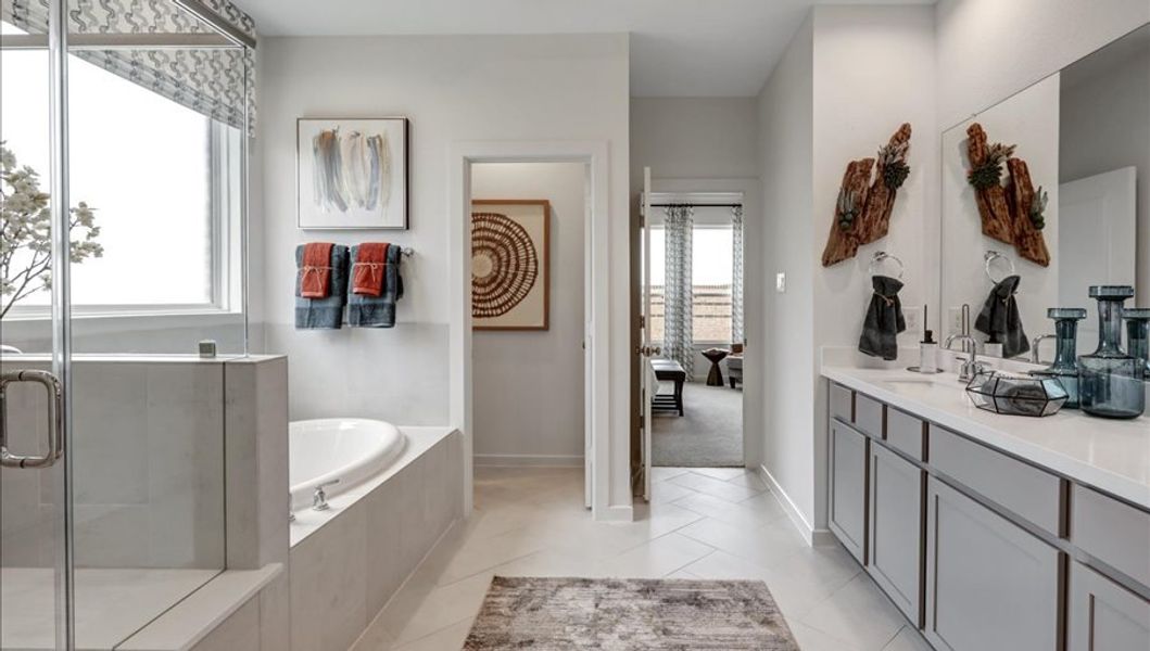 Furnished interior in a model home at Emberly  45' in Beasley (Image 31).